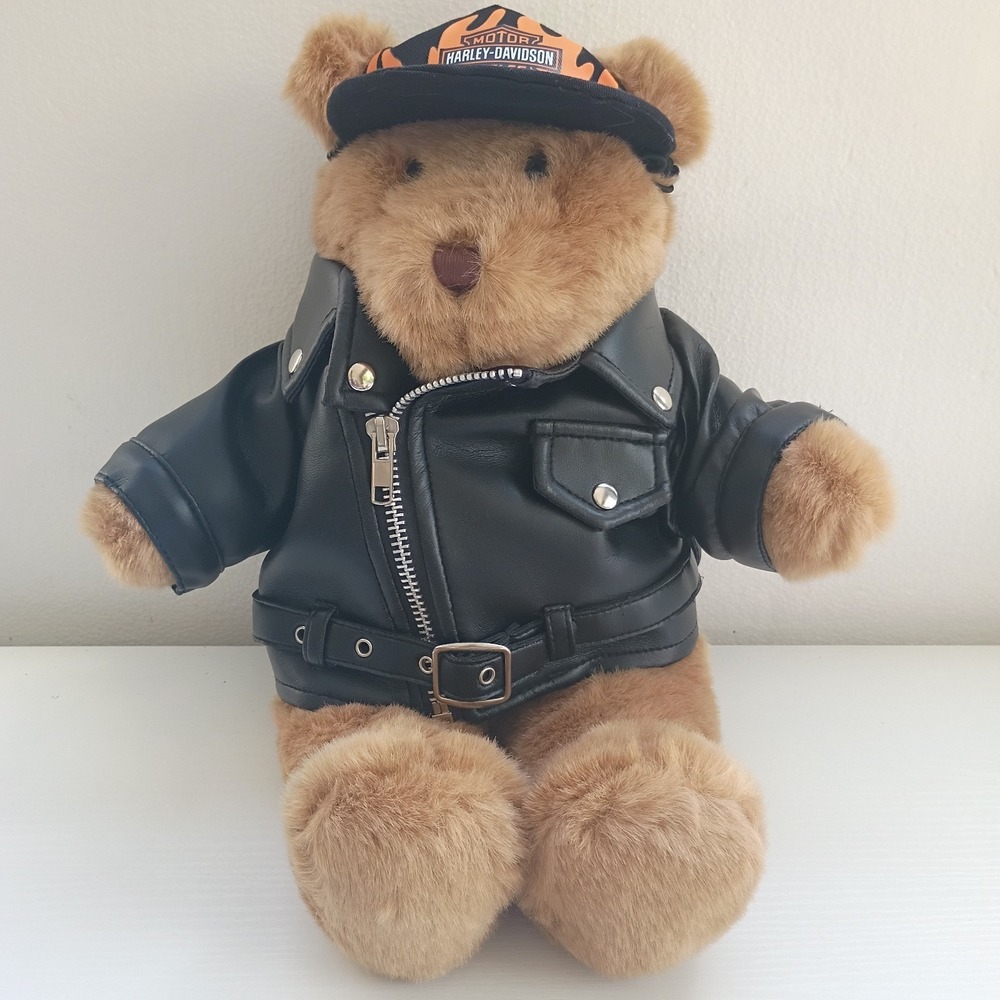 Harley Davidson Build A Bear Workshop Teddy Bear Biker Jacket & Hat READ